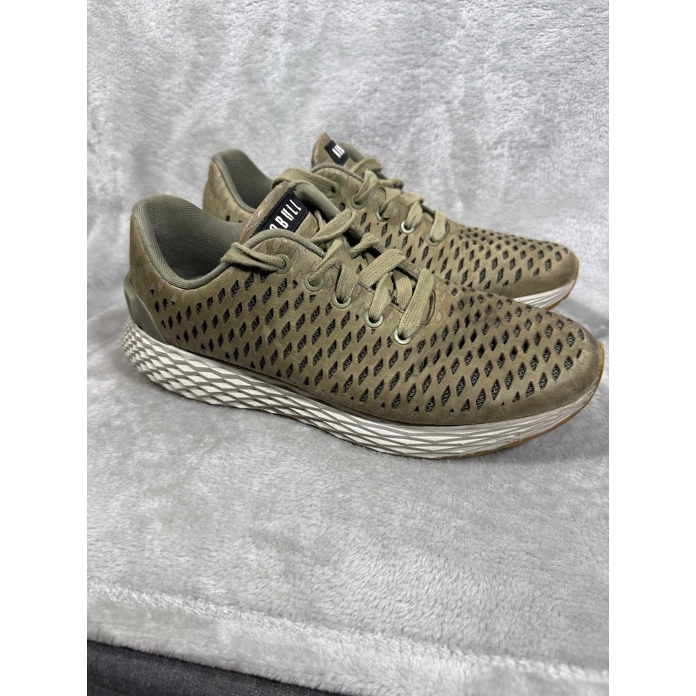 No Bull Perforated Olive Running Shoes Mens 7.5 Womens 9 CrossFit Walking Run - Picture 4 of 14